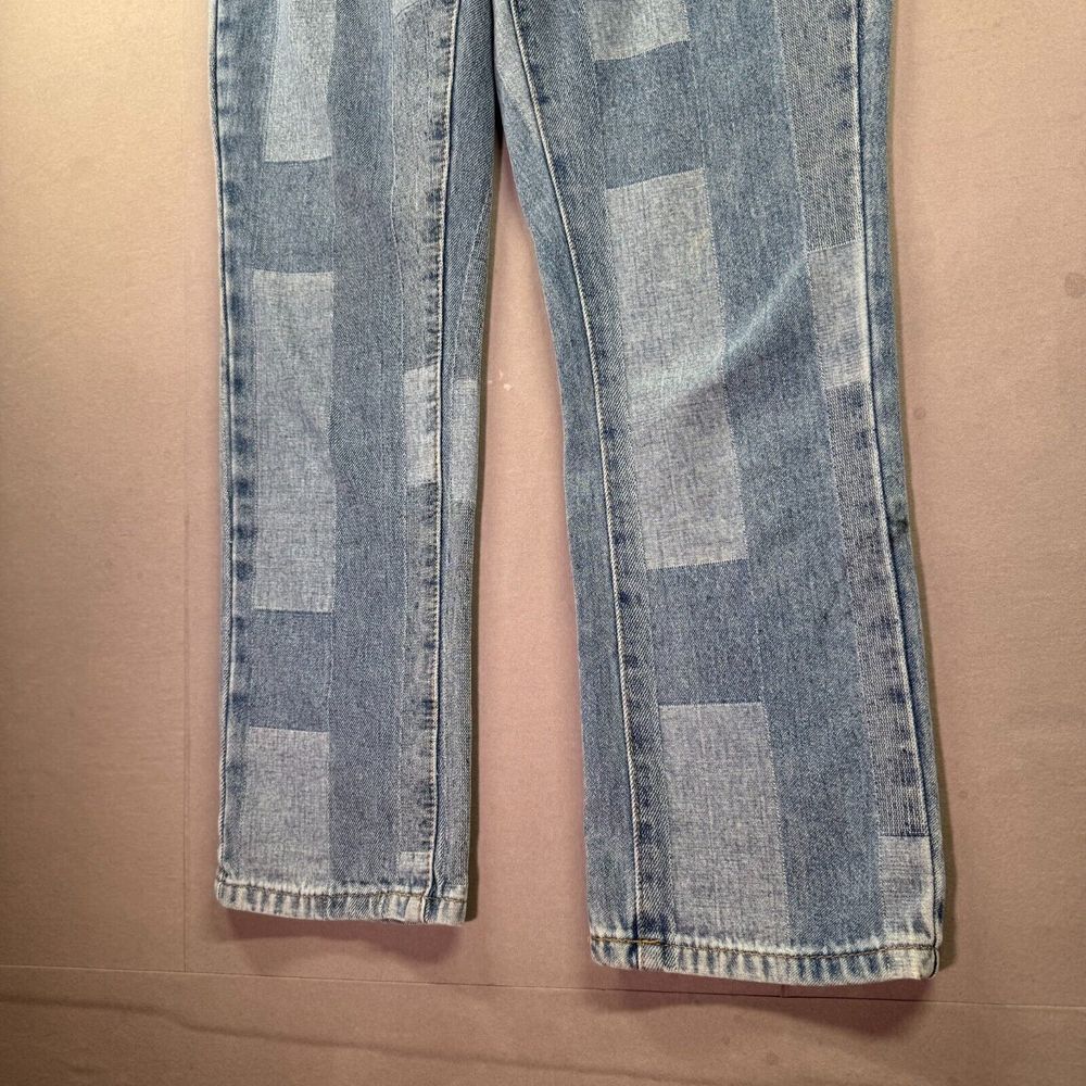 Tribal Jeans Womens 2 Audrey Mid Rise Straight Color Block‎ Denim Soft Crop Y2K - Picture 15 of 15